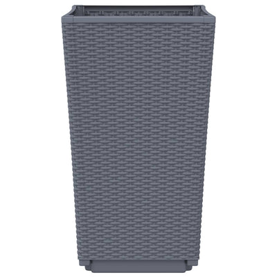 Ulkokukkalaatikot 2 kpl harmaa 32,5x32,5x57 cm PP - Vuodevaatteet