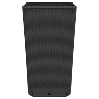 Ulkokukkalaatikot 2 kpl musta 32,5x32,5x57 cm PP - Vuodevaatteet