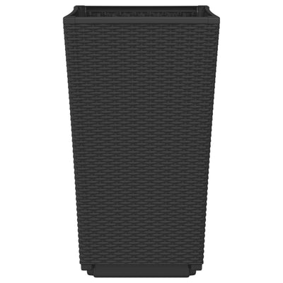 Ulkokukkalaatikot 2 kpl musta 32,5x32,5x57 cm PP - Vuodevaatteet