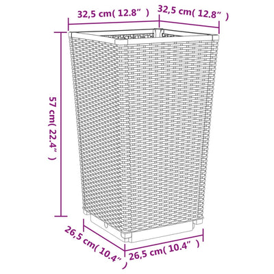 Ulkokukkalaatikot 2 kpl musta 32,5x32,5x57 cm PP - Vuodevaatteet