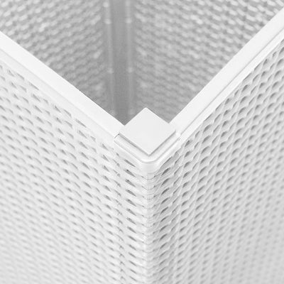Ulkokukkalaatikot 2 kpl valkoinen 32,5x32,5x57 cm PP - Vuodevaatteet