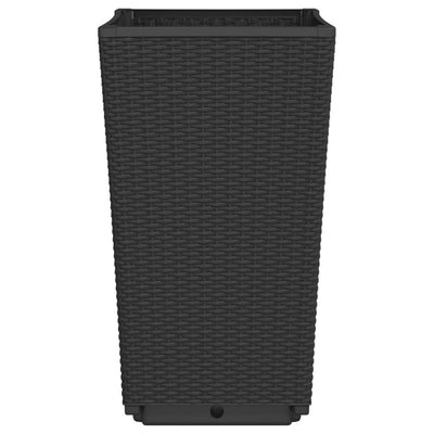 Ulkokukkalaatikot 4 kpl musta 32,5x32,5x57 cm PP - Vuodevaatteet