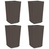 Ulkokukkalaatikot 4 kpl ruskea 32,5x32,5x57 cm PP - Vuodevaatteet