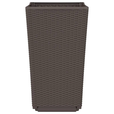 Ulkokukkalaatikot 4 kpl ruskea 32,5x32,5x57 cm PP - Vuodevaatteet