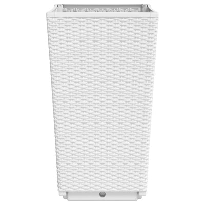 Ulkokukkalaatikot 4 kpl valkoinen 32,5x32,5x57 cm PP - Vuodevaatteet