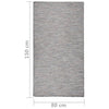 Ulkomatto Flatweave 80x150 cm ruskea ja sininen