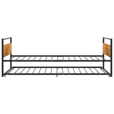 Ulosvedettävä sängynrunko musta metalli 90x200 cm
