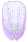Unipesä - White Polka Dotd On Lilac/ Grey Stars
