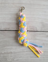 Keppihevosen riimunaru - twine cord - blau/hellrosa/gelb