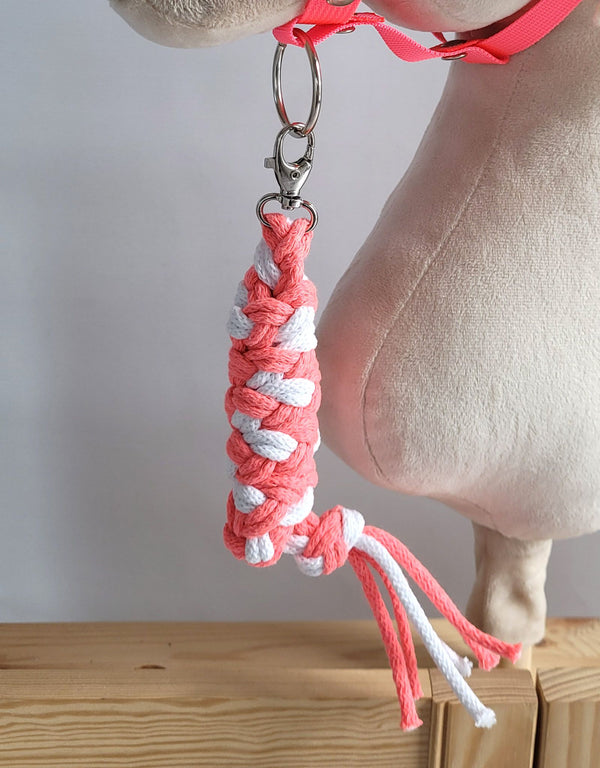 Super Hobby Horse - Hobby Horse -riimu A3 valkoisella tekoturkiksella ja naruriimu neonpinkki/valkoinen
