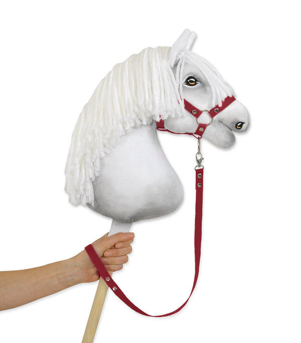 Super Hobby Horse - Harrastehevosen ohjausnaru nauhasta, viininpunainen