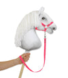 Super Hobby Horse - Keppihevosen ohjat nauhahihnasta neonpinkki