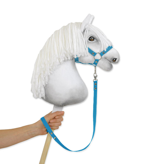 Super Hobby Horse - Harrastehevosen ohjausnaru nauhakankaasta - turkoosi