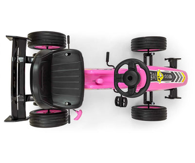 Vaaleanpunainen Karting lasten polkuauto - Rocket - Vuodevaatteet.fi