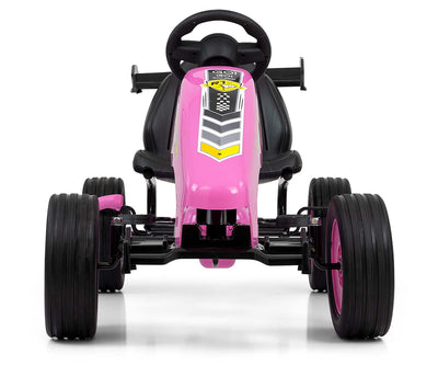 Vaaleanpunainen Karting lasten polkuauto - Rocket - Vuodevaatteet.fi