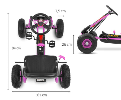 Vaaleanpunainen Karting lasten polkuauto - Thor - Vuodevaatteet.fi