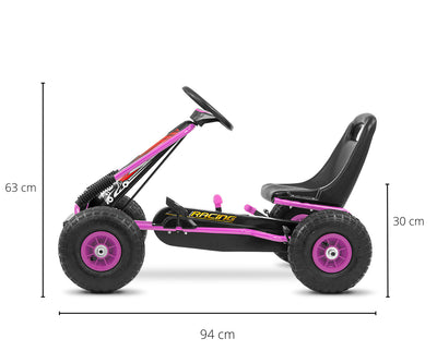 Vaaleanpunainen Karting lasten polkuauto - Thor - Vuodevaatteet.fi