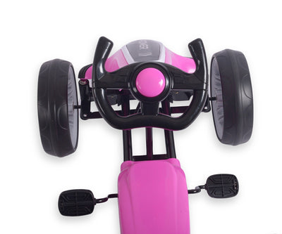 Vaaleanpunainen Karting polkuauto lapselle - Power - Vuodevaatteet.fi