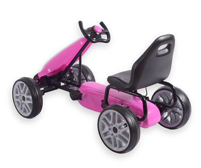 Vaaleanpunainen Karting polkuauto lapselle - Power - Vuodevaatteet.fi