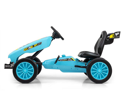 Vaaleansininen Karting lasten polkuauto - Rocket - Vuodevaatteet.fi