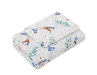 Vaauvan Peitto Ja Tyyny - Newborn - 75X100cm - Blue Birds