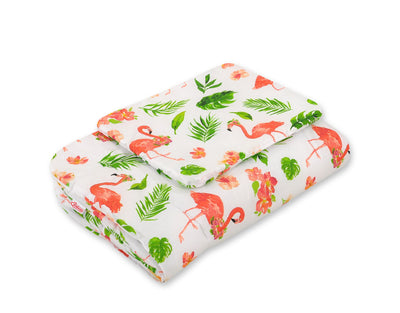 Vaauvan Peitto Ja Tyyny - Newborn - 75X100cm - Coral Flamingos