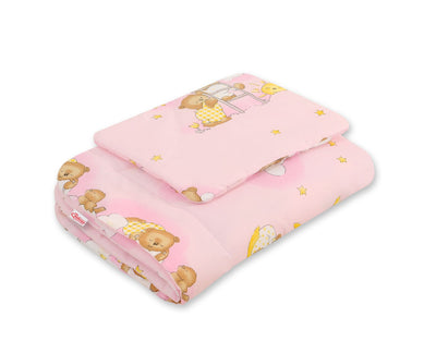 Vaauvan Peitto Ja Tyyny - Newborn - 75X100cm - Teddy Bears On Ladders Pink
