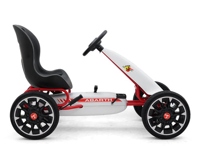 Valkoinen Karting polkuauto lapselle - Abarth - Vuodevaatteet.fi