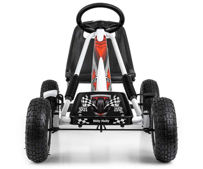 Valkoinen Karting polkuauto lapselle - Thor - Vuodevaatteet.fi