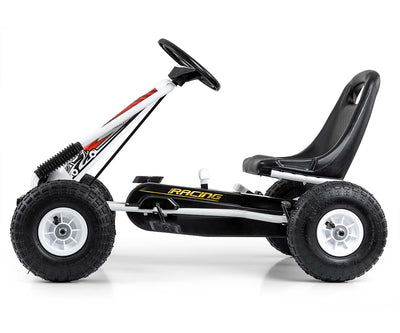 Valkoinen Karting polkuauto lapselle - Thor - Vuodevaatteet.fi