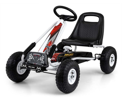Valkoinen Karting polkuauto lapselle - Thor - Vuodevaatteet.fi