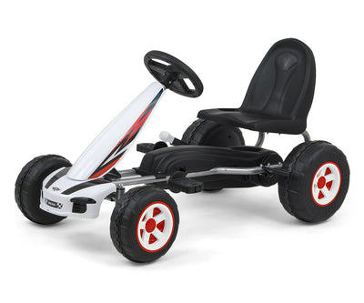 Valkoinen Karting polkuauto lapselle - Viper - Vuodevaatteet.fi