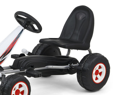 Valkoinen Karting polkuauto lapselle - Viper - Vuodevaatteet.fi