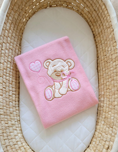 Fleece Viltti Vauvalle - Bear With Bow Pink