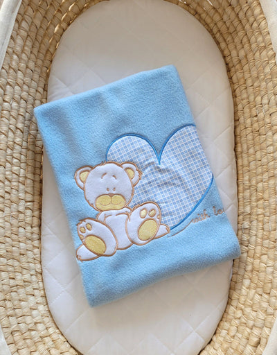 Fleece Viltti Vauvalle - Teddy Bear With Heart Blue