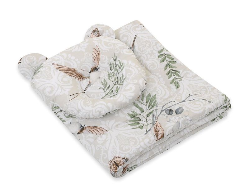 Vauvan Peitto Ja Tyyny - Puuvilla - Teddy Bear - Brown Birds