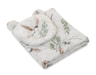 Vauvan Peitto Ja Tyyny - Puuvilla - Teddy Bear - Brown Birds