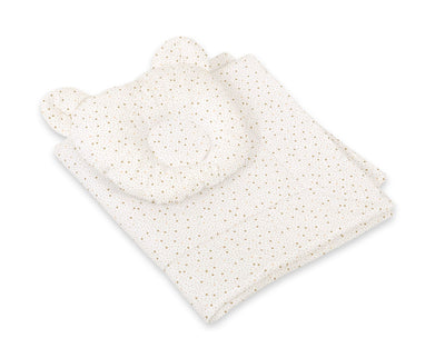 Vauvan Peitto Ja Tyyny - Puuvilla - Teddy Bear - Mini Gold Stars