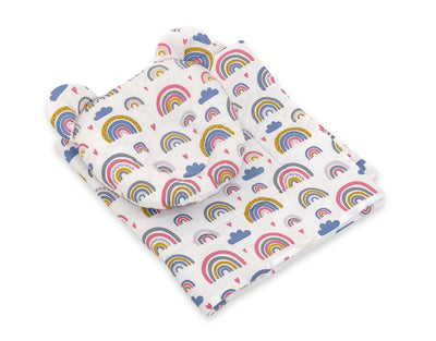 Vauvan Peitto Ja Tyyny - Puuvilla - Teddy Bear - Rainbow