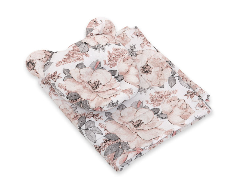 Vauvan Peitto Ja Tyyny - Puuvilla - Teddy Bear - Sepia Roses