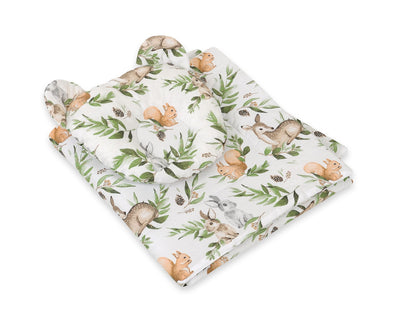 Vauvan Peitto Ja Tyyny - Puuvilla - Teddy Bear - Woodland Green