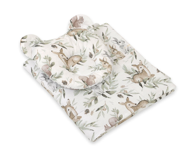 Vauvan Peitto Ja Tyyny - Puuvilla - Teddy Bear - Woodland Olive