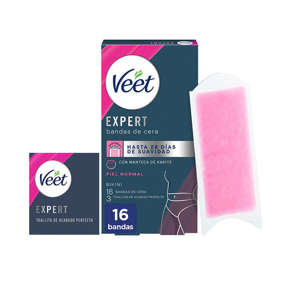 Veet Expert intiimialueen karvanpoisto vahaliuskat normaalille iholle 16 kpl | Vuodevaatteet.fi