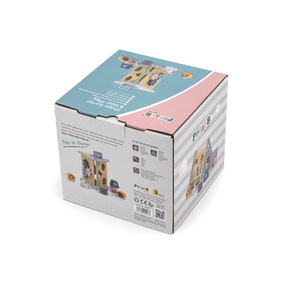 Vigatoysin Polarb Shape Sorter Gear Play -muotojen lajittelulelu, jossa erilaisia värikkäitä muotoja ja rattaita.