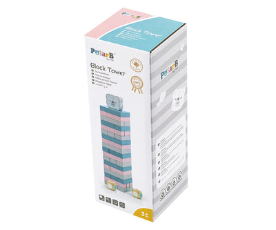Polar Block Tower -pelin puupalikoista rakennettu torni.