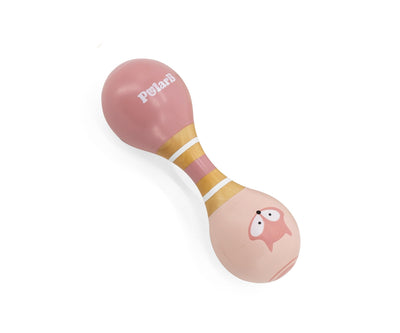 Vigatoysin valmistama musiikillinen leikkisetti, jossa on puinen maracas, rumpu ja symbaali. Tuotteessa on iloinen eläinkuviointi.