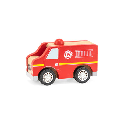 Puinen paloauto leikkikaluna.