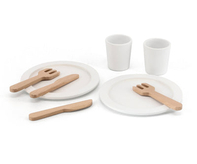 Viga 44559 -drewniana zastawa, puinen astiasto lasten leikkeihin.