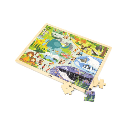 Puzzle-tuote, jossa 48 eläinaiheista palaa.