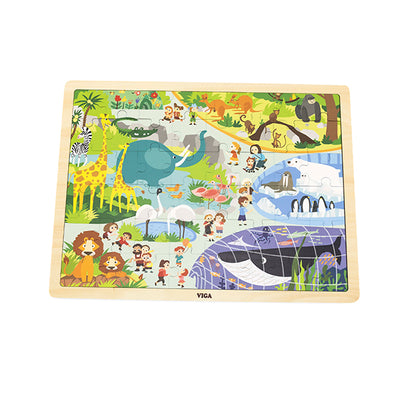 Puzzle-tuote, jossa on 48 palaa ja eläinkuvia.